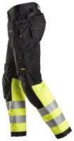 6233 Pantaloni Snickers AllroundWork HV + HP CL1 - 0466 nero-giallo - 056 (taglia standard)