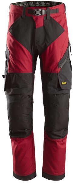 6903 Pantaloni da lavoro Snickers FlexiWork - 1604 rosso ciliegia-nero - 096 (taglia corta: lunghezza gamba -6 cm)
