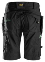 6904 Pantaloncini da lavoro Snickers FlexiWork, con tasche a fondina - 0404 nero - 054 (taglia standard)
