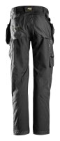 6923 Snickers FlexiWork, pantaloni da lavoro per posatori di pavimenti + tasche a fondina - 0404 nero - 160 (taglia lunga: +6 cm di lunghezza della gamba)