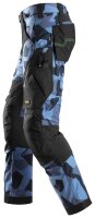 6903 Pantaloni da lavoro Snickers FlexiWork - 8604 blu mimetico-nero - 112 (taglia corta: lunghezza gamba -6 cm)