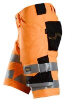 6136 Pantaloncini elasticizzati Snickers HighVis CL1, vestibilit&agrave; slim