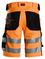 6136 Pantaloncini elasticizzati Snickers HighVis CL1, vestibilit&agrave; slim