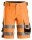 6136 Pantaloncini elasticizzati Snickers HighVis CL1, vestibilit&agrave; slim