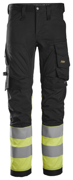 6334 Snickers HighVis Stretch Pants CL1, Regular Fit