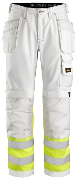 3234 Pantalon de peintre haute visibilit&eacute; Snickers, classe 1, coupe ample