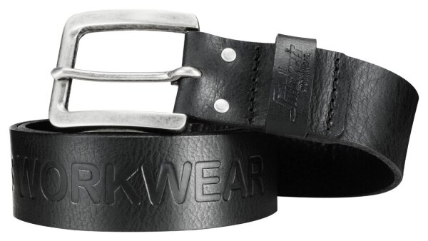 9034 Snickers Workwear Leder G&uuml;rtel - 0400 schwarz - 90 cm (35 inch)