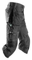 6905 Pantaloni da pirata Snickers FlexiWork, con tasche a fondina - 0404 nero - 044 (taglia standard)