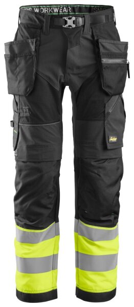 6931 Snickers FlexiWork, High-Vis Work Pants+ with Holster Pockets, Class 1, Regular Fit