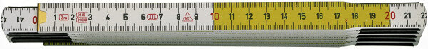 HULTAFORS Folding Ruler, Wood T59-2-10 White/Yellow DU (105254)