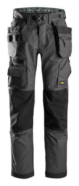 6923 Snickers FlexiWork, pantaloni da lavoro per posatori di pavimenti + tasche a fondina, vestibilit&agrave; regolare