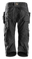 6905 Pantaloni da lavoro Snickers FlexiWork a zampa delefante, con tasche a fondina - 0404 nero - 054 (taglia standard)