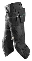 6905 Pantaloni da lavoro Snickers FlexiWork a zampa delefante, con tasche a fondina - 0404 nero - 054 (taglia standard)
